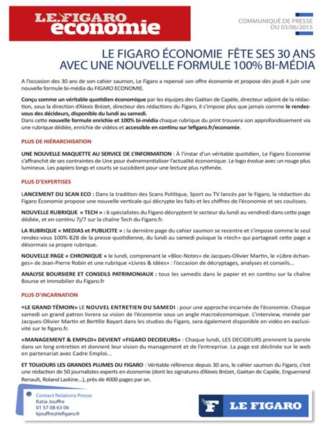 Le Figaro économie Fête Ses 30 Ans Avec Une