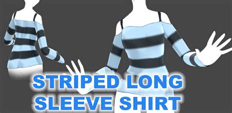Striped Long Sleeve Shirt Mmd Dl By Vanillabear3600 On Deviantart