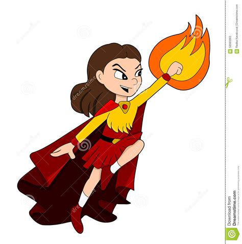 Cute Superhero Girl Cartoon Stock Vector Image 58993363