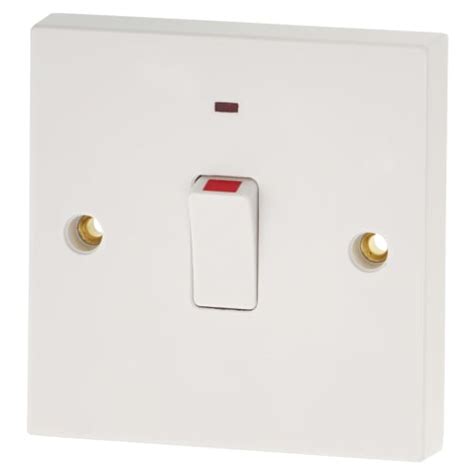 Bg 900 Series 20a 1 Gang Double Pole Switch With Neon And Flex Outlet
