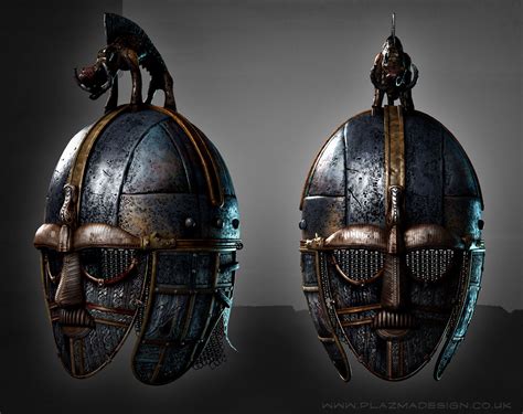 A precious survival, the sutton hoo helmet has become an icon of the early medieval period. Sutton Hoo helmet Zbrush, Dave ostman. www.plazmadesign.co ...