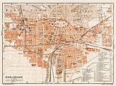Old map of Karlsruhe in 1909. Buy vintage map replica poster print or ...