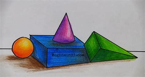 3d Shapes Drawing For 10th Std Art Book
