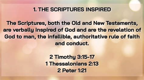 1 The Scriptures Inspired Of 16 Fundamental Truths Of The Assemblies