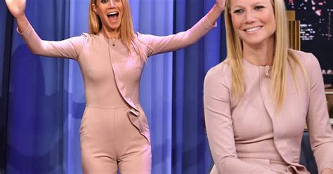 Gwyneth Paltrow Hits Bum Note With Skintight Pink Jumpsuit As She Sings