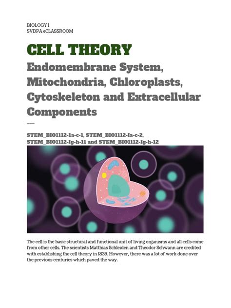 01 Cell Theory Pdf Cell Wall Cell Biology
