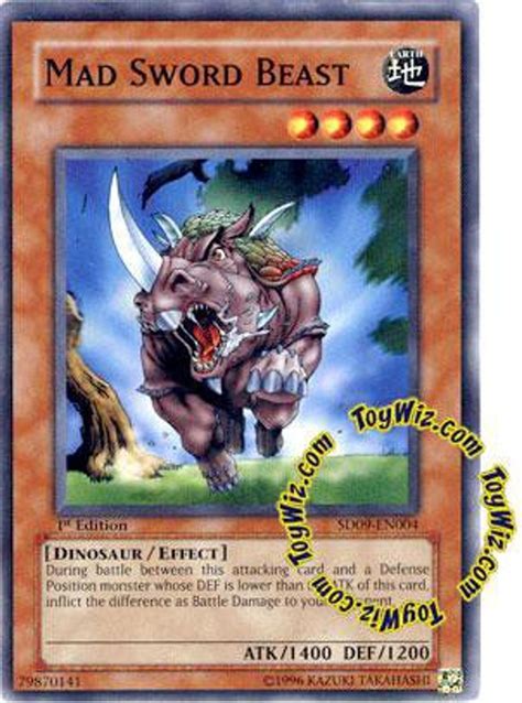 Yugioh Structure Deck Dinosaurs Rage Single Card Common Mad Sword Beast