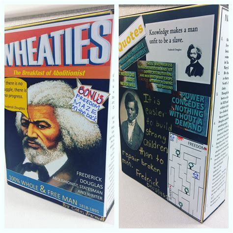 Cereal Box Biography Colin Codered Frederickdouglas