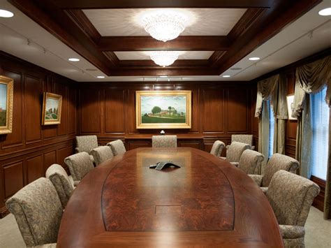 Conference Room Wood Paneling And Ceiling Detail