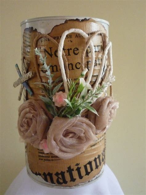 Beautiful Floral Vases Vintage Vases Recycled Tin Can Etsy