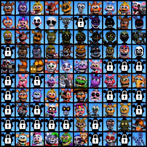 Fnaf World Ultimate Character Roster Wip By Legofnafboy2000 On Deviantart