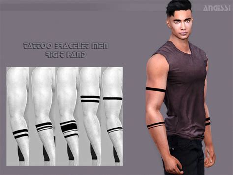 Tattoo Bracelet Men Right Hand By Angissi At Tsr Sims 4 Updates