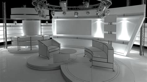 Virtual Tv Studio Chat Set 1 3d Model