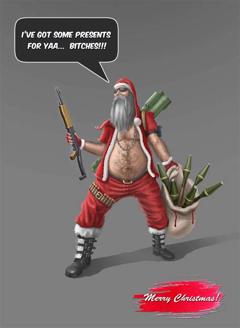 Badass Santa Claus By Parseh Designs On Deviantart