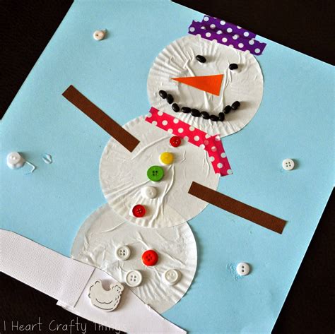 I Heart Crafty Things Cupcake Liner Snowman Craft