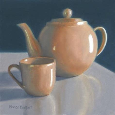 Daily Paintworks Teapot With Mug Original Fine Art For Sale