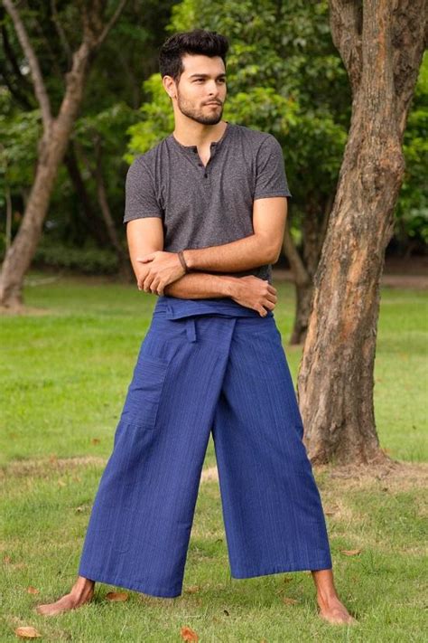 Pantalón Pescador Azul Real Para Hombre Pantalones Thai
