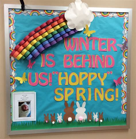 Hoppy Spring! Spring Bulletin Board | Spring bulletin boards, Bulletin boards, Bulletin