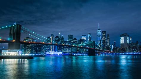 Brooklyn Bridge Wallpaper 4k Manhattan Skyline Waterfront