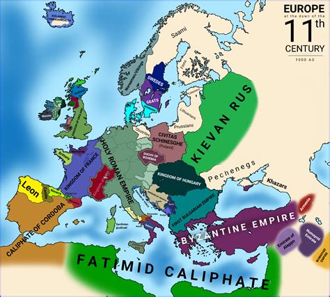 Europe At The Turn Of The 11th Century 1000 Ad Rmapporn