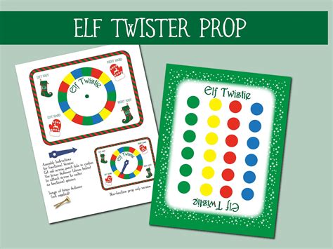 Elf Twister Game Printable Elf On The Shelf Props Easy Diy Etsy In