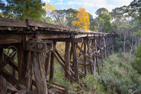 Railway Bridges Victoria Australia Farmland Tower Stock Photos