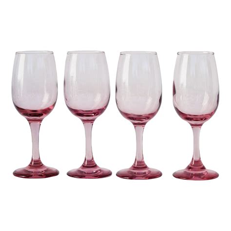 vintage premiere pink white wine glasses set of 4 chairish