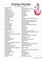 Free Disney Movies List of 400+ Films on Printable Checklists