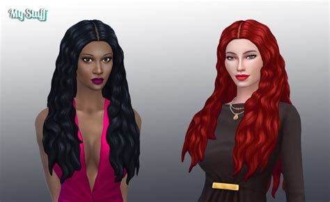 Wavy Middle Part Hair At My Stuff Sims 4 Updates
