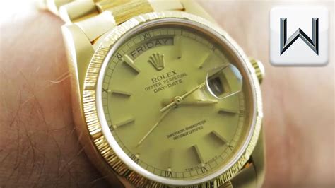 Rolex Day Date Bark Bezelbracelet 18078 Luxury Watch Review Youtube