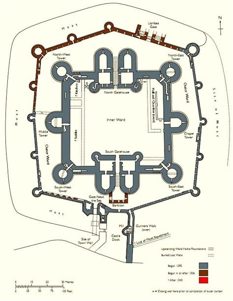 Plan Of Beaumaris Castle Illustration World History Encyclopedia