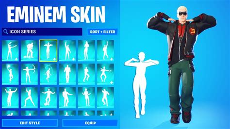 Fortnite Eminem Skin Showcase With All Icon Series Dances And Emotes