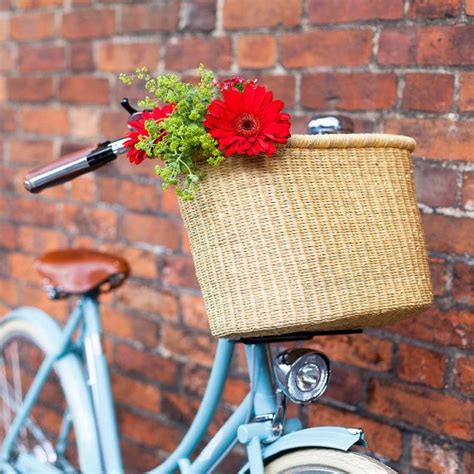 Natural Oblong Bike Basket Handwoven Bicycle Basket With Etsy