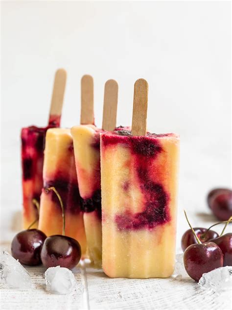 Vegan Roasted Cherry Pineapple Popsicles Shortgirltallorder