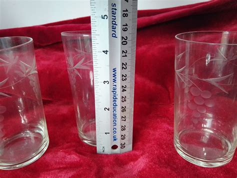 Vintage 1960 70s Drinking Glasses Tumblers Printed Etched Patterned Choose Set Ebay