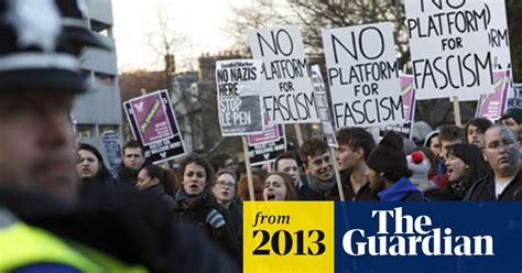 Anti Fascist Protesters Greet Speech By Marine Le Pen At Cambridge