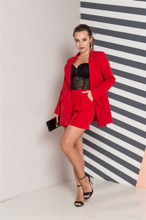 Red Shorts And Blazer Suit 2pc Set Work To Weekend Vibes Etsy