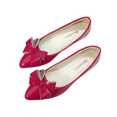 Fashion Butterfly Knot Pointed Toe Women Flats Girls Flat Shoe Spring