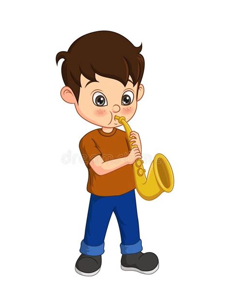 Boy Play Saxophone Stock Illustrations 620 Boy Play Saxophone Stock