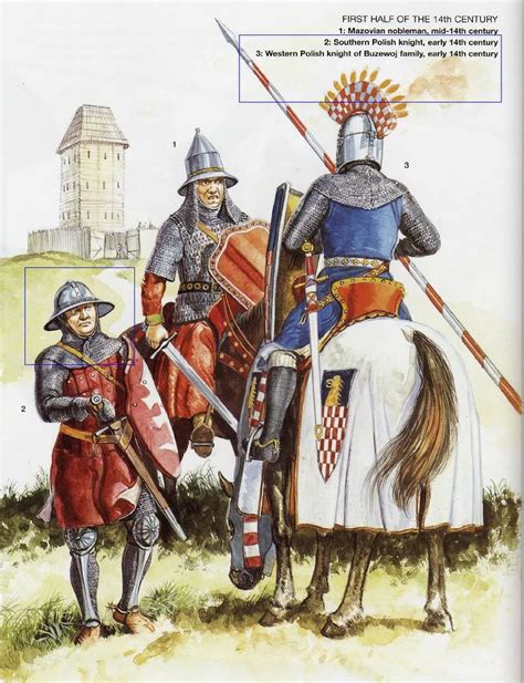 Poland Knights 14th Century Warriors Illustration Historical