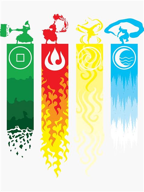 Avatar Four Elements Sticker For Sale By Reachforthesky Redbubble