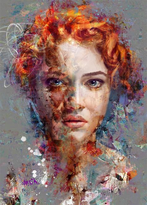 I Am Unique Acrylic Painting By Yossi Kotler Abstract Portrait