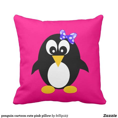 Penguin Cartoon Cute Pink Pillow Animal Pillows Pillows