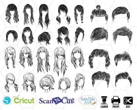 Haircut Svg Bundle Hair Svg Hairstylist Svg Hairstyle Svg Etsy