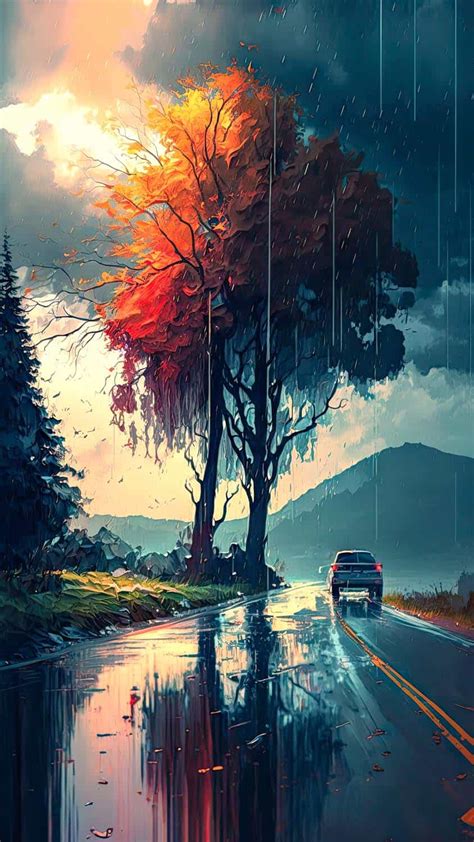 Rain Road Iphone Wallpaper Hd Iphone Wallpapers