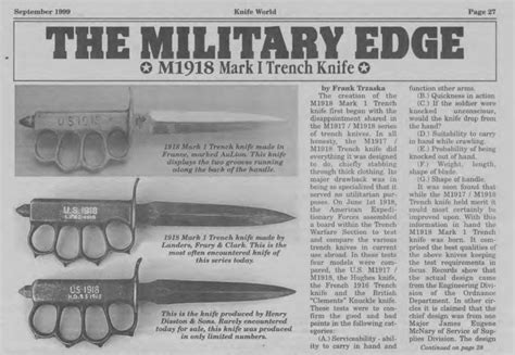 The M1918 Mark 1 Trench Knife And A Veterans Day Thank You Knife Magazine