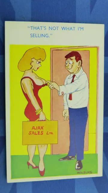 Saucy Comic Postcard 1950s Big Boobs Ajax Sales Thats Not What Im Selling 947 Picclick