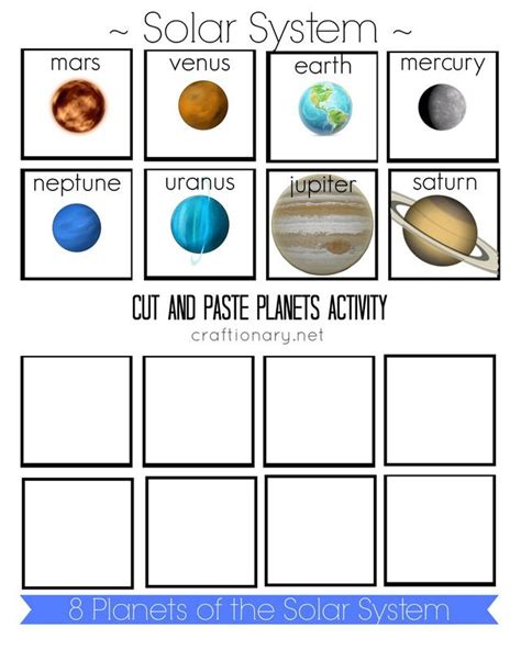 Planets Free Printable Solar System Cut And Paste Craftionary