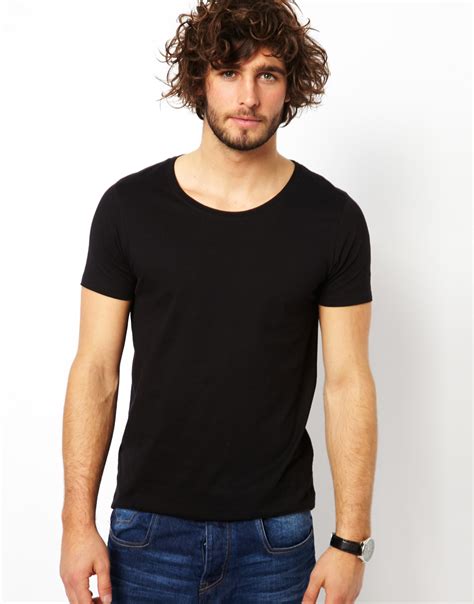 Asos T Shirt With Scoop Neck In Black For Men Lyst