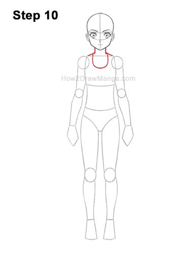 How To Draw A Manga Girl Full Body Front View Step By